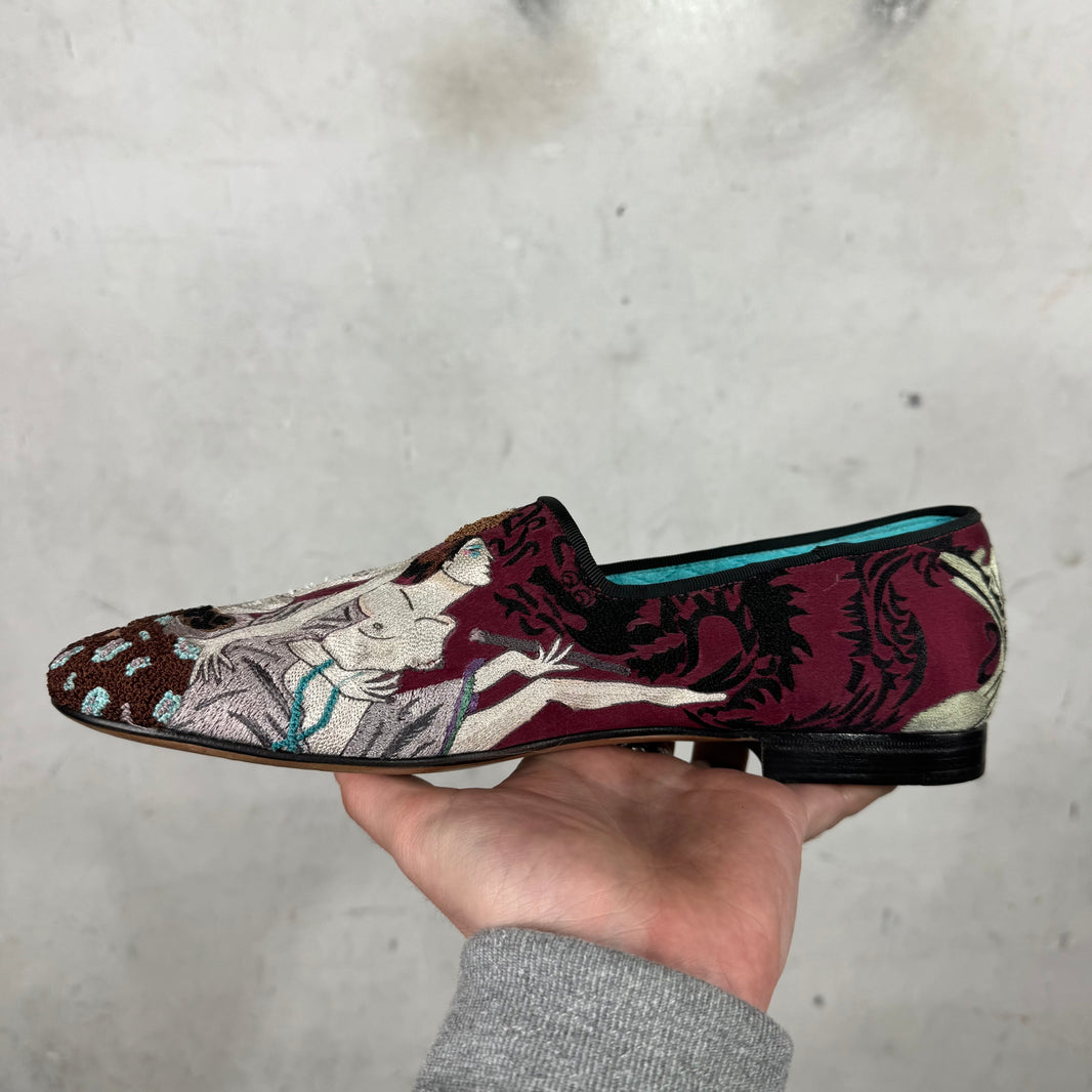 Tom Ford Embroidered Art Smoking Slippers