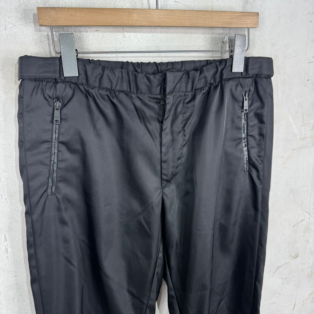 Prada Gabardine Nylon Ankle Strap Pants