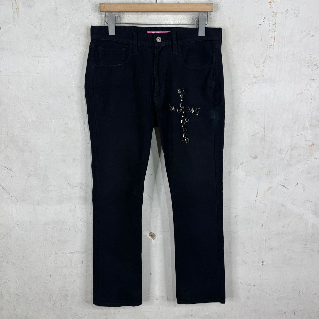 Junya Watanabe 2003 Velvet Cross Studded Pants