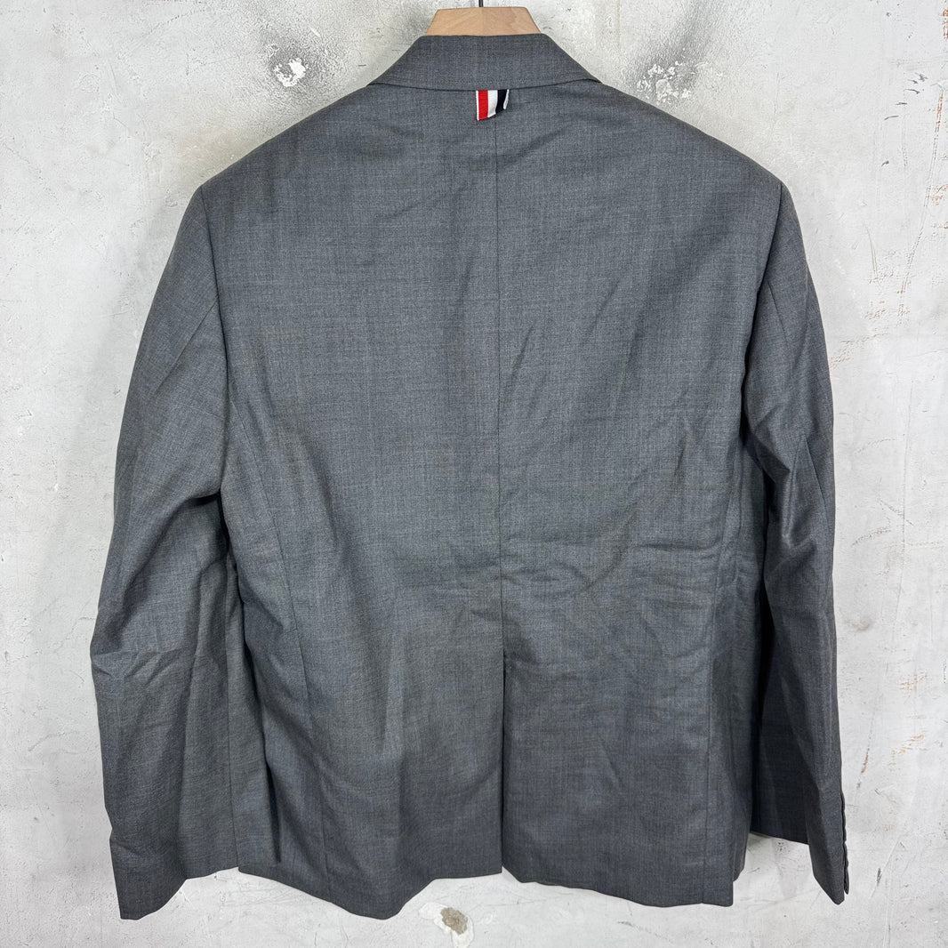 Thom Browne Light Grey Stripe Lining Blazer