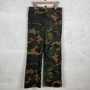 Endless Denim Camo Flared Pants