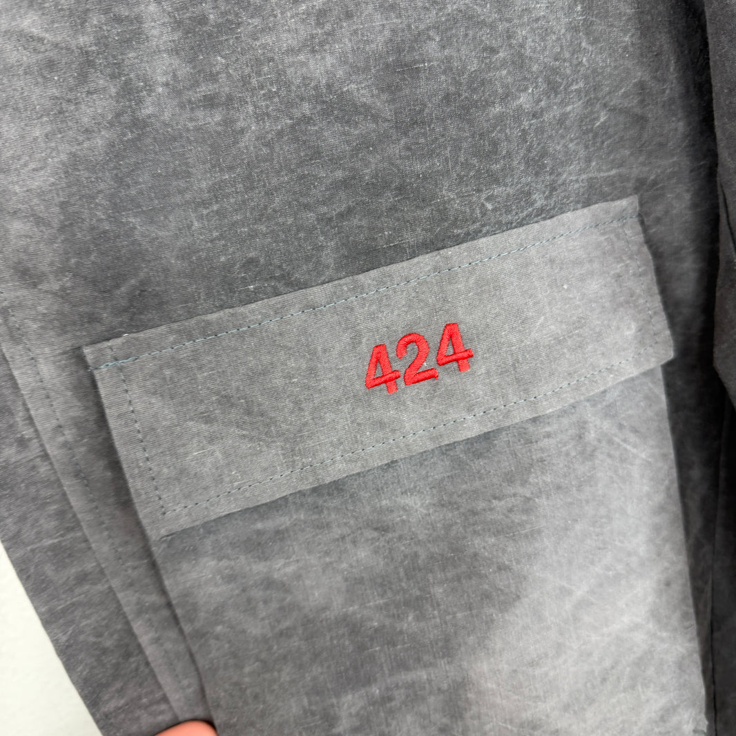 424 Gray Zipper Cargo Pants