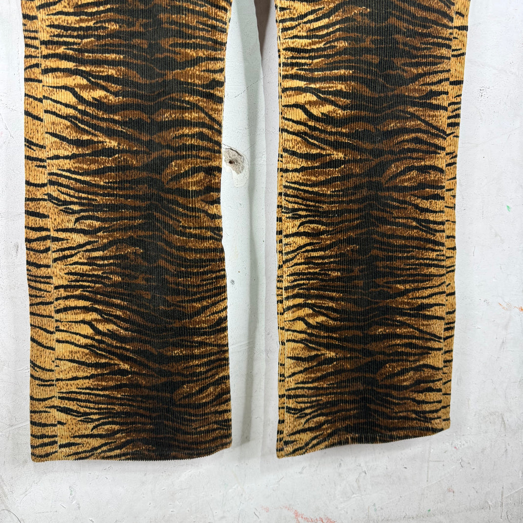 Celine Tiger Stripe Corduroy Flares