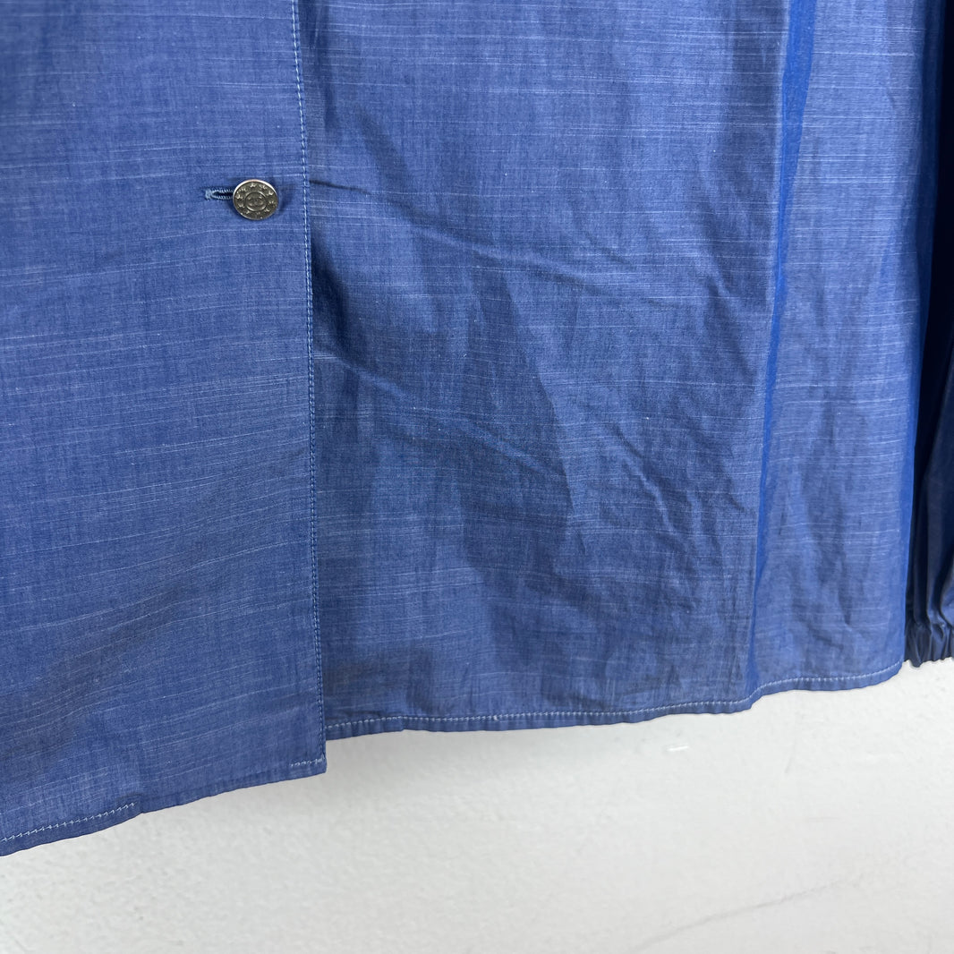 Chanel Blue Button Up Thin Blazer Jacket