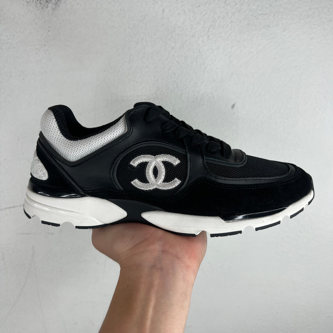 Chanel Black/White CC Runners