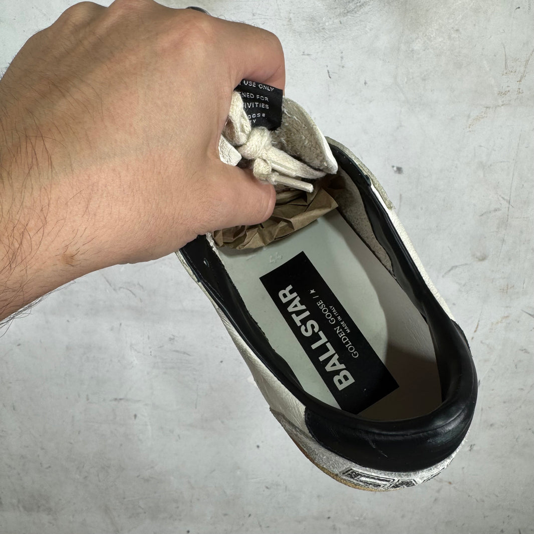 Golden Goose White/Black Ballstar Sneakers