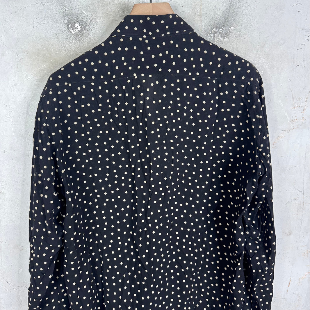 Saint Laurent Black Polka Dot LS Shirt