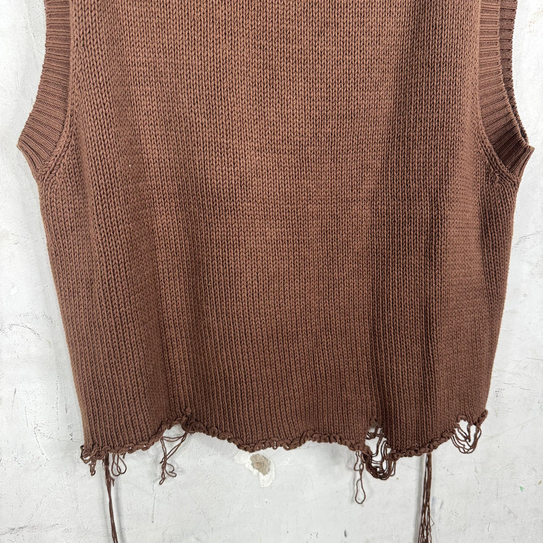 Doublet Frayed Knitted Sweater Vest