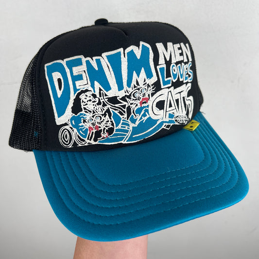 Kapital Denim Men Loves Cats Trucker Hat