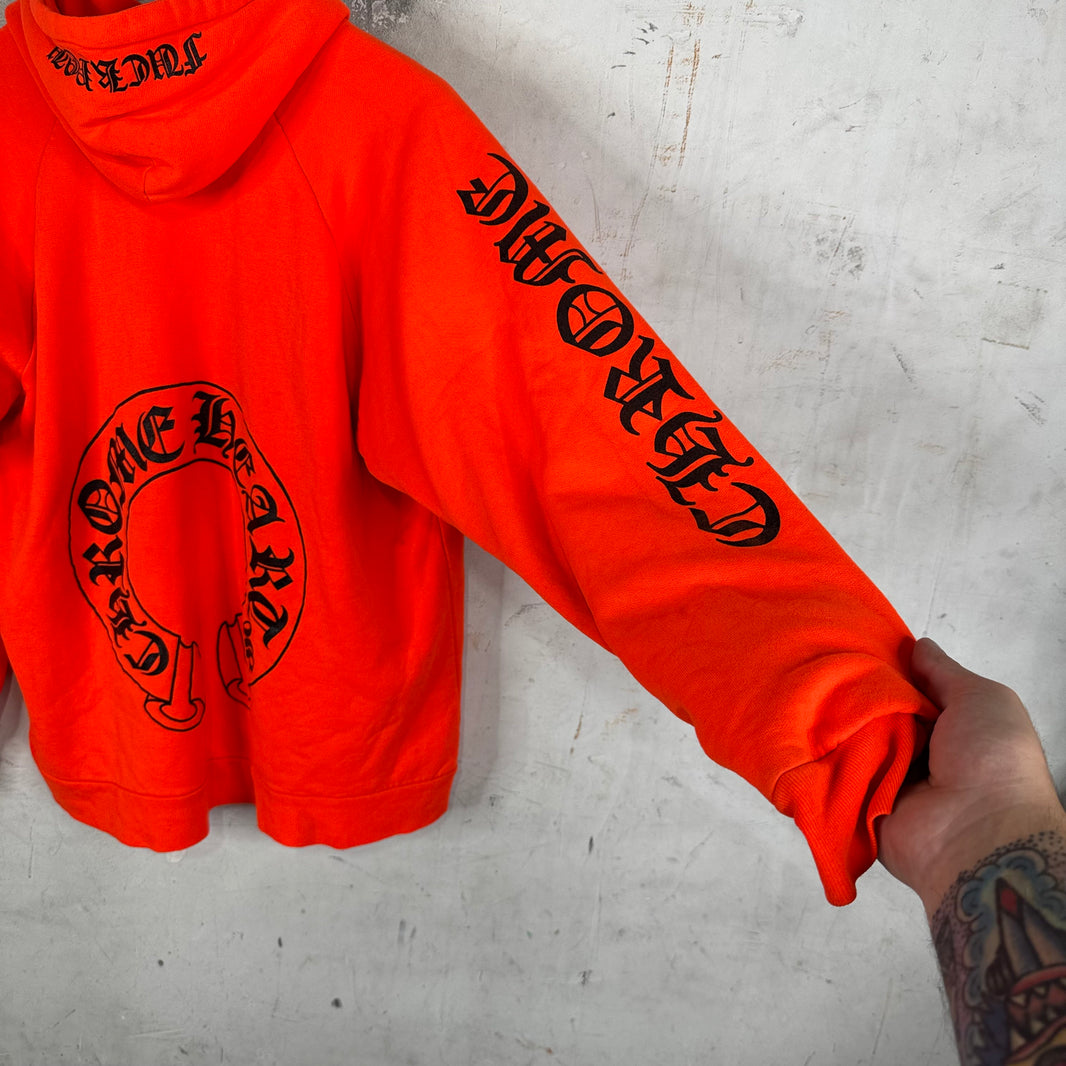 Chrome Hearts Orange Thermal Horseshoe Pullover Hoodie