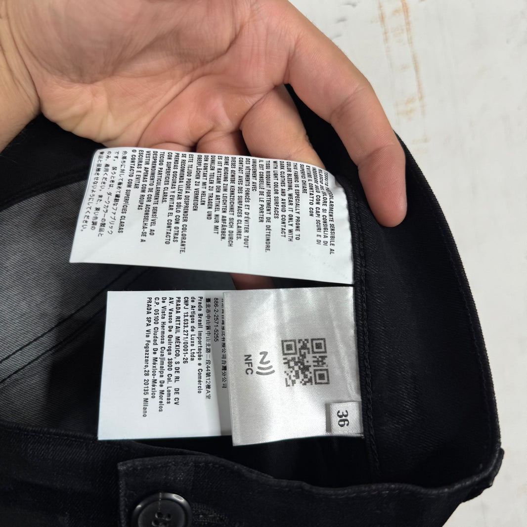 Prada Plaqued Velvet Jeans