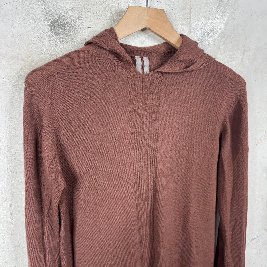 Rick Owens Phlegethon Thin Wool Knit Hoodie
