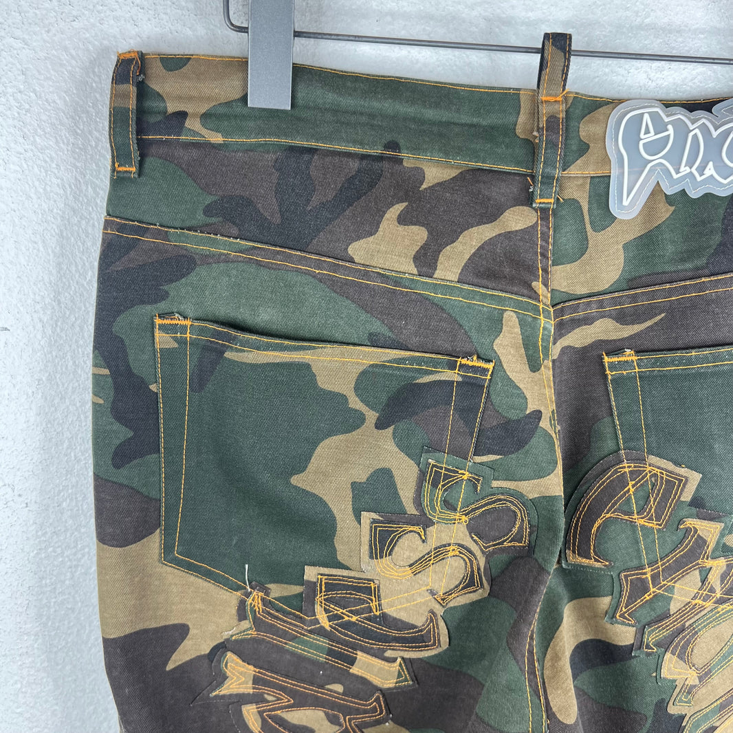 Endless Denim Camo Spellout Trousers