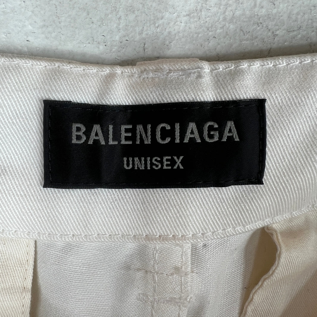 Balenciaga White Kick Knee Cargo Trousers