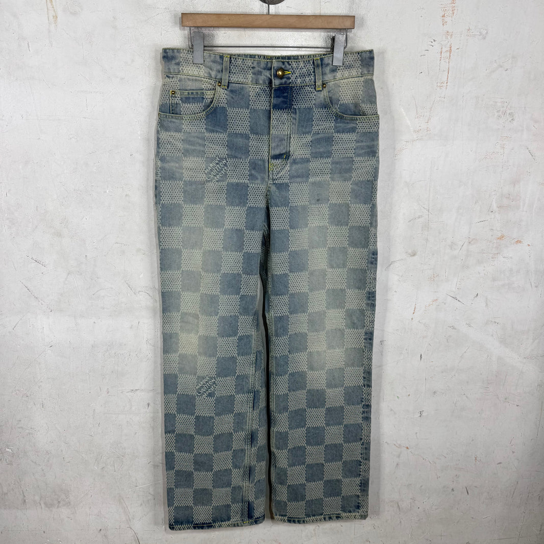 Louis Vuitton Lightwash Damier Skater Jeans