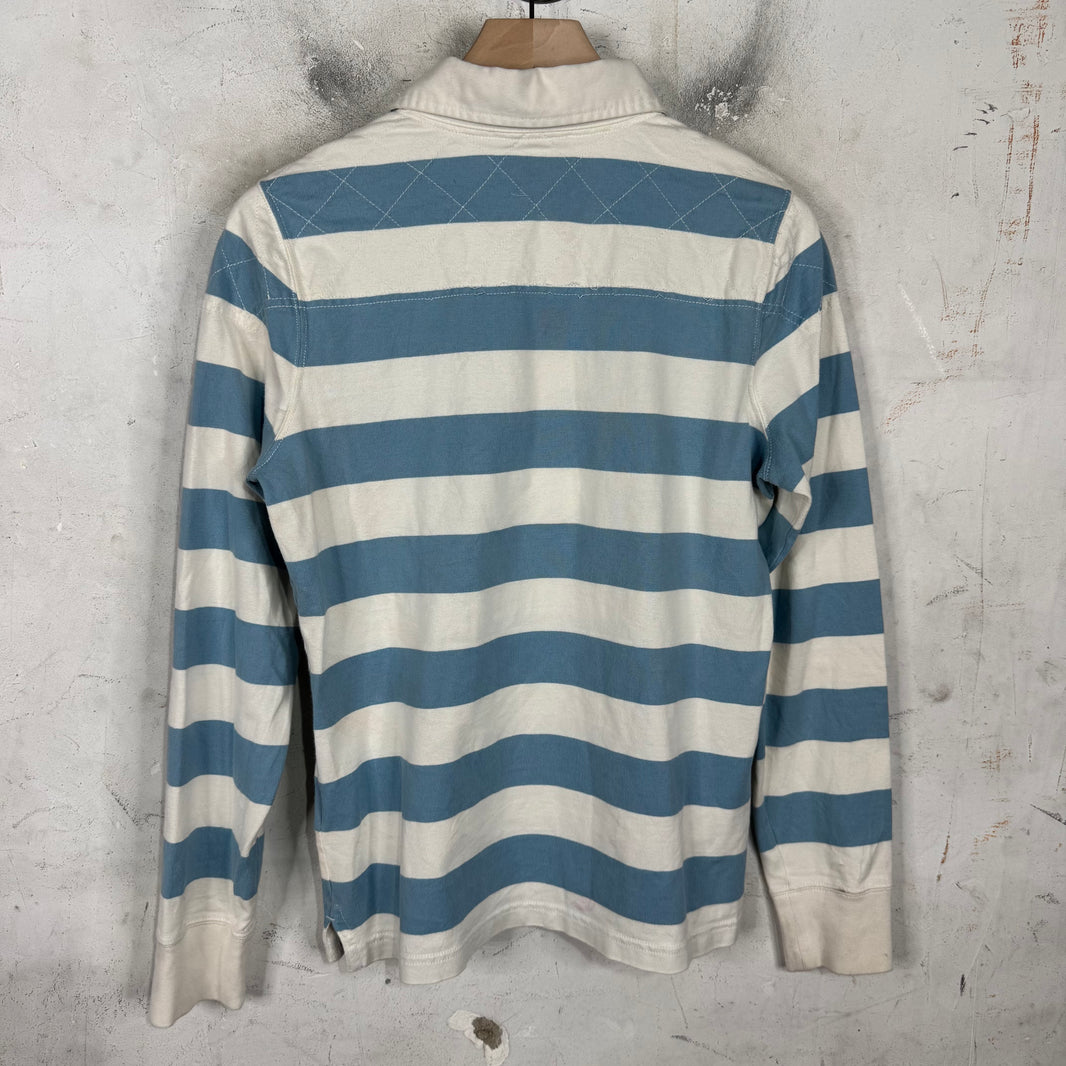 Ralph Lauren Rugby Striped Blue Crest L/S Polo