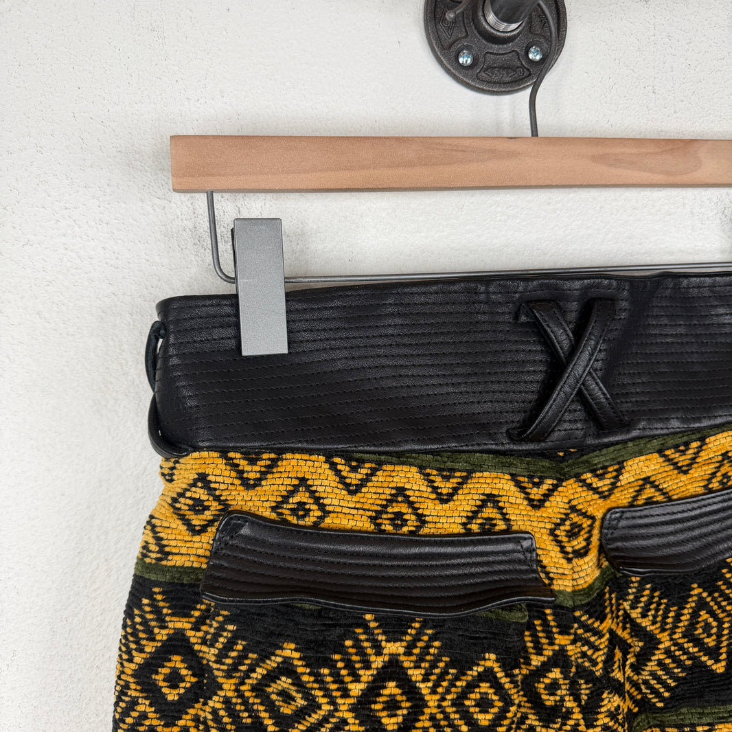 Black Means Riders Leather Woven Biker Shorts