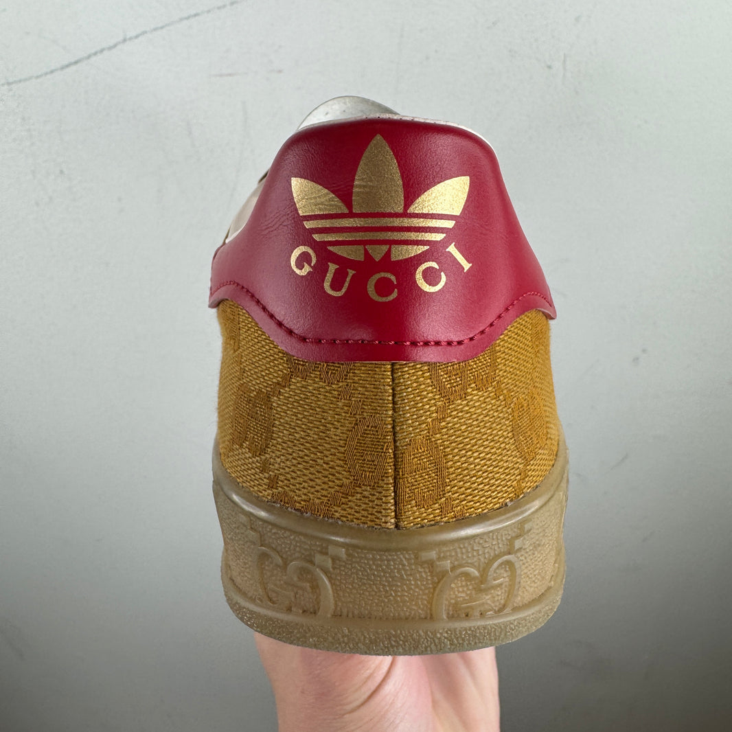 Gucci Adidas Brown Monogram Gazelle Sneakers