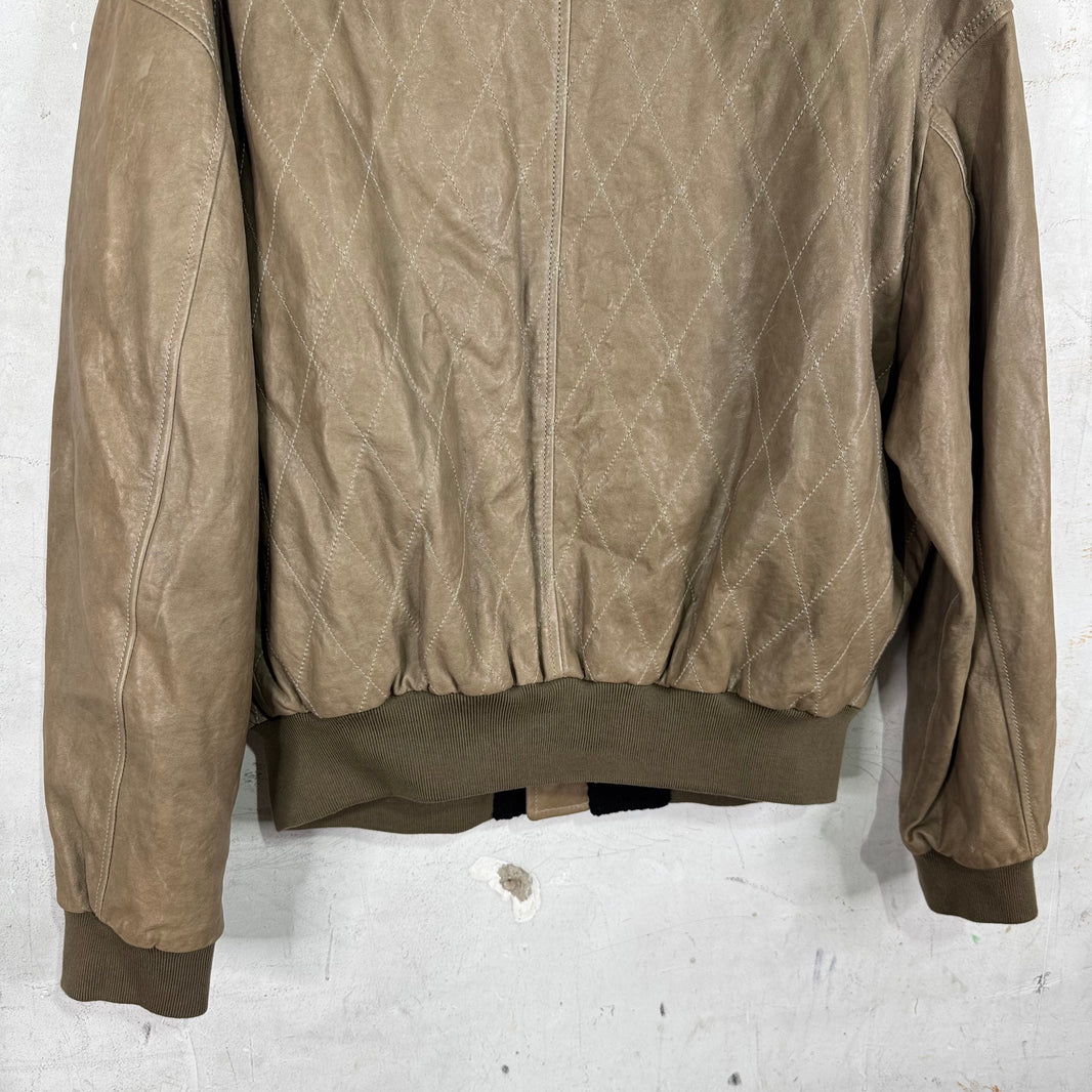 Margiela Diamond Quilted Leather Bomber