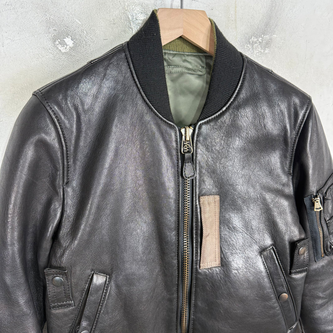 Maison Mihara Yasuhiro Reversible Leather/Nylon Bomber