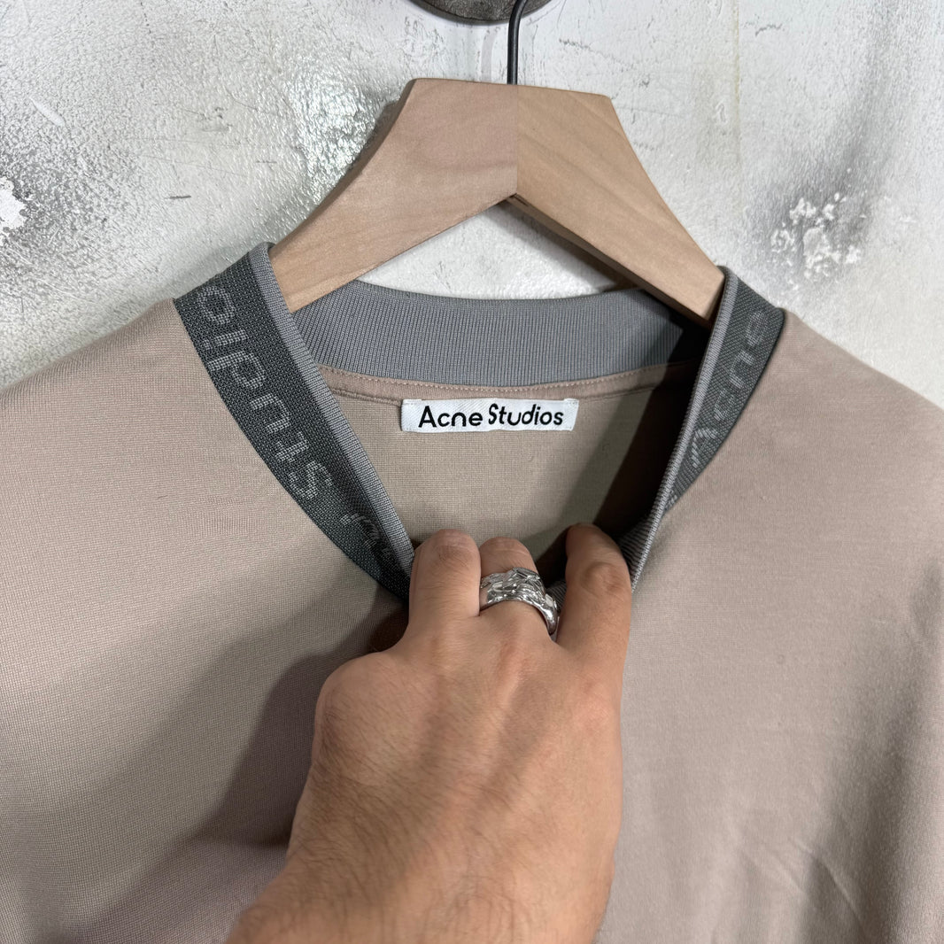 Acne Studios Beige Neck Logo Shirt