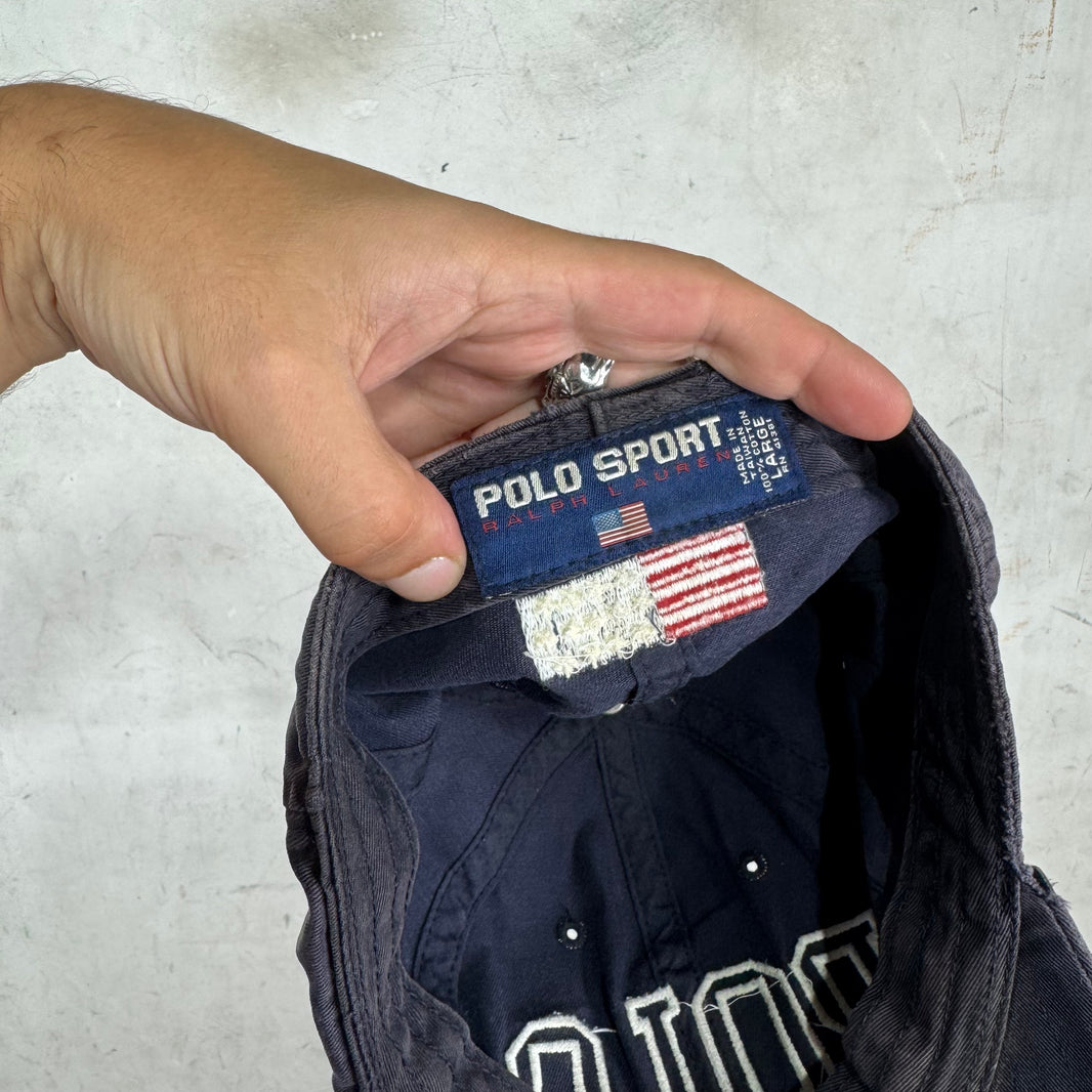 Ralph Lauren Polo Navy  Distressed Fitted Hat