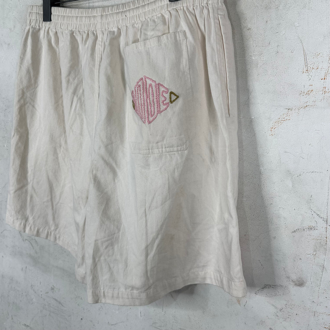 Bode White Pink Donkey Shorts