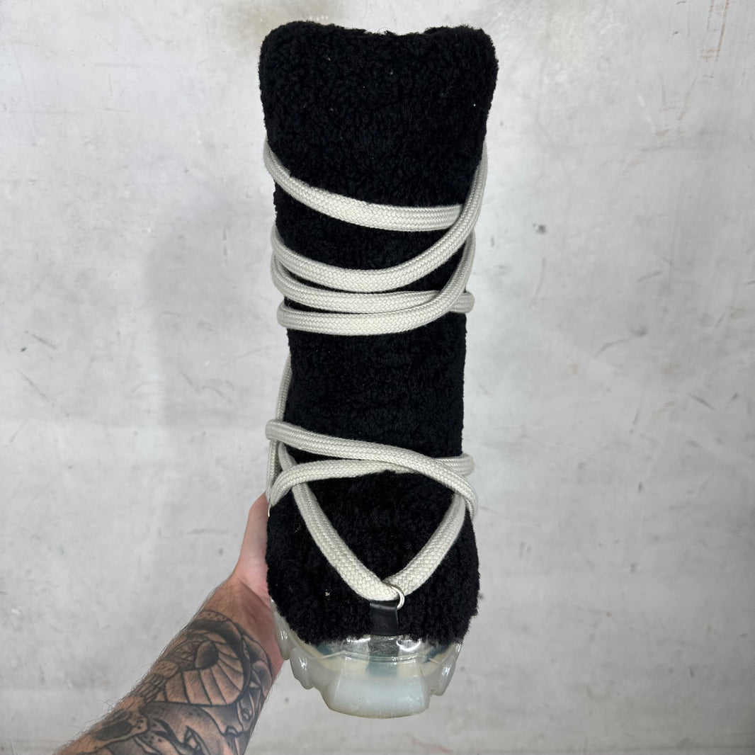 Rick Owens Lunar Megalace Shearling Tractor Boots