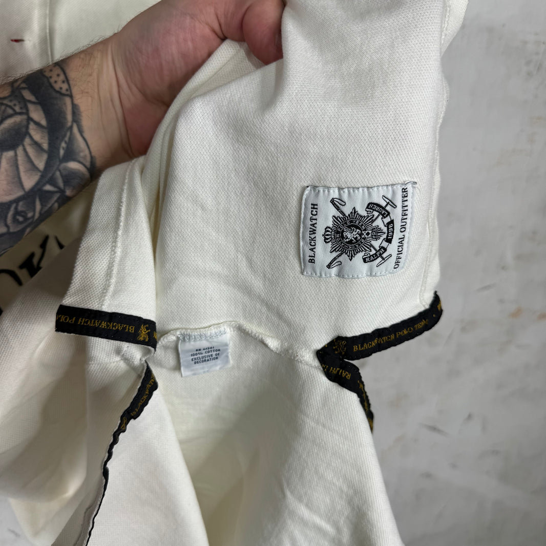 Ralph Lauren White Blackwatch Big Pony Polo