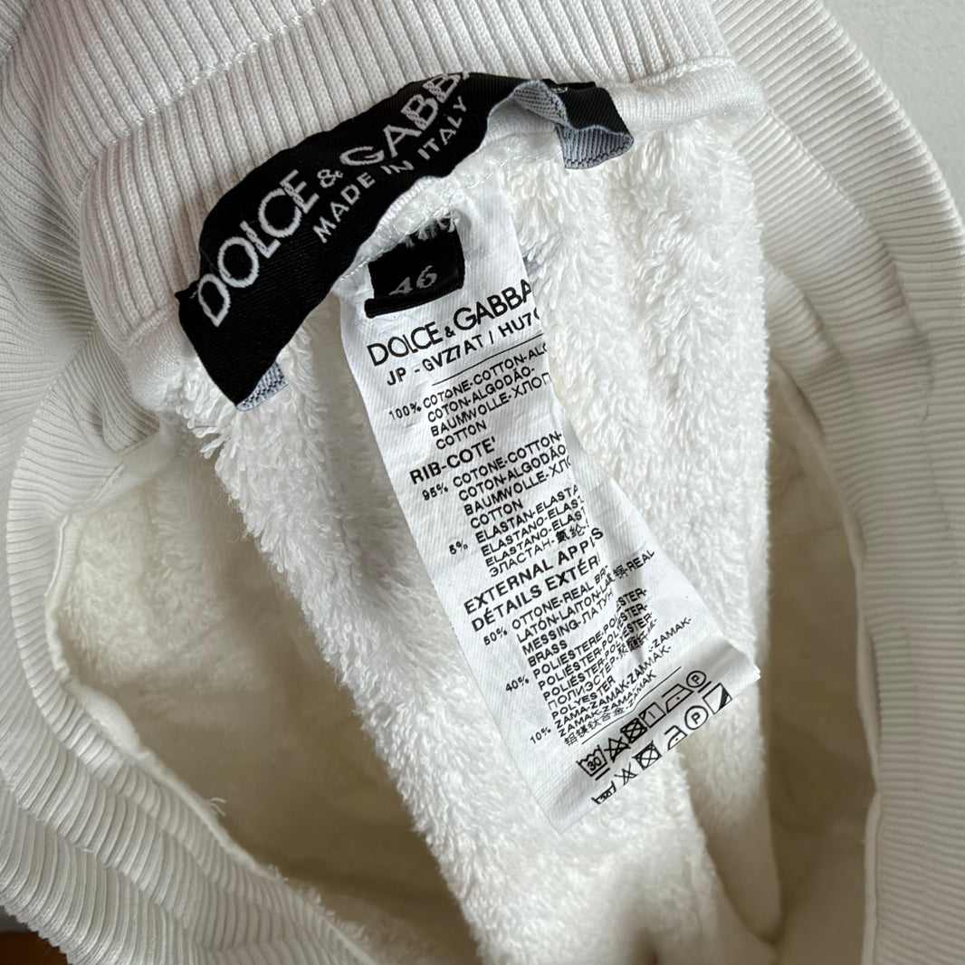 D&G White Fleece Sweatpants