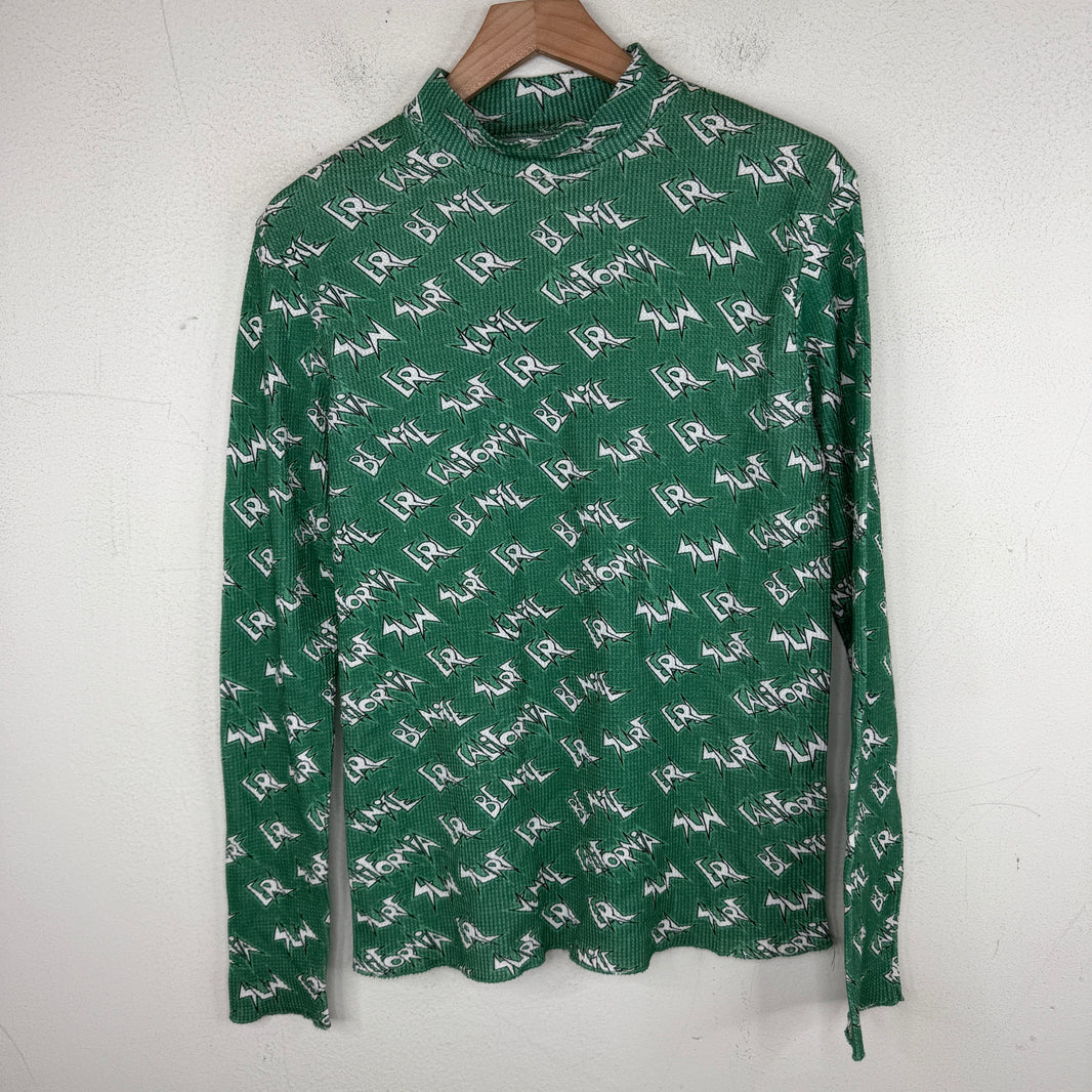 ERL Green Printed Waffle Thermal Longsleeve T-Shirt