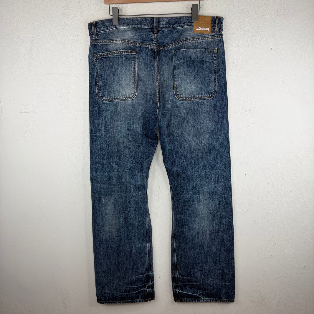 Jacquemus Le Raphia Blue Wash Jeans