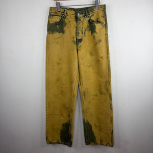 Dries Van Noten Green Bleached Jeans