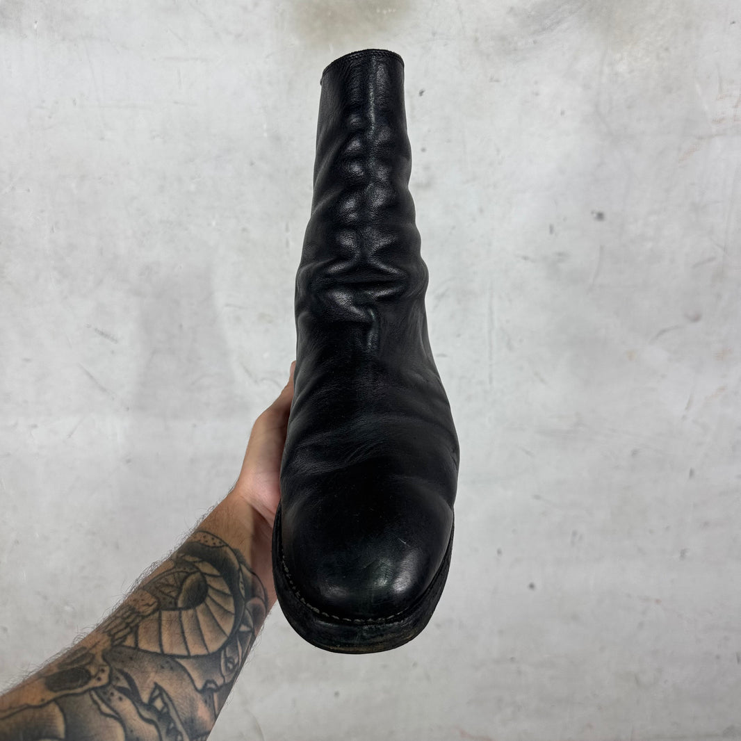 Guidi Black Leather Back Zip Boots