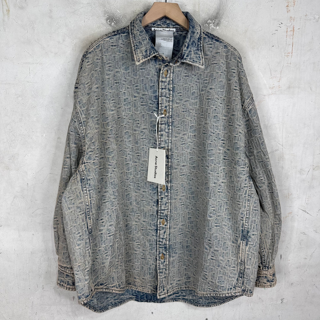 Acne Studios Jacquard Logo Denim Overshirt