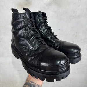 Balenciaga Smoked Tumbled Leather Strike Boots