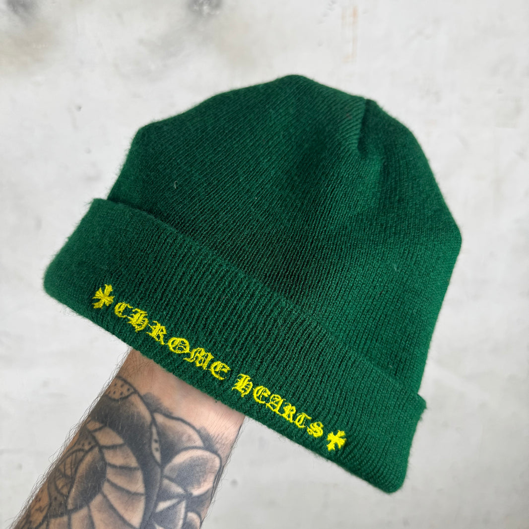 Chrome Hearts Spec Green Wool Beanie