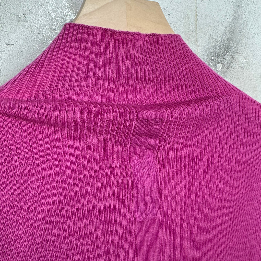 Rick Owens Pink Ribbed Turtleneck
