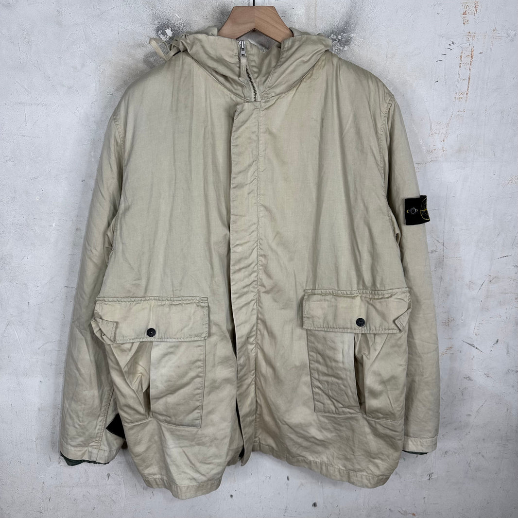 Stone Island 90's Beige Padded Canvas Lined Jacket
