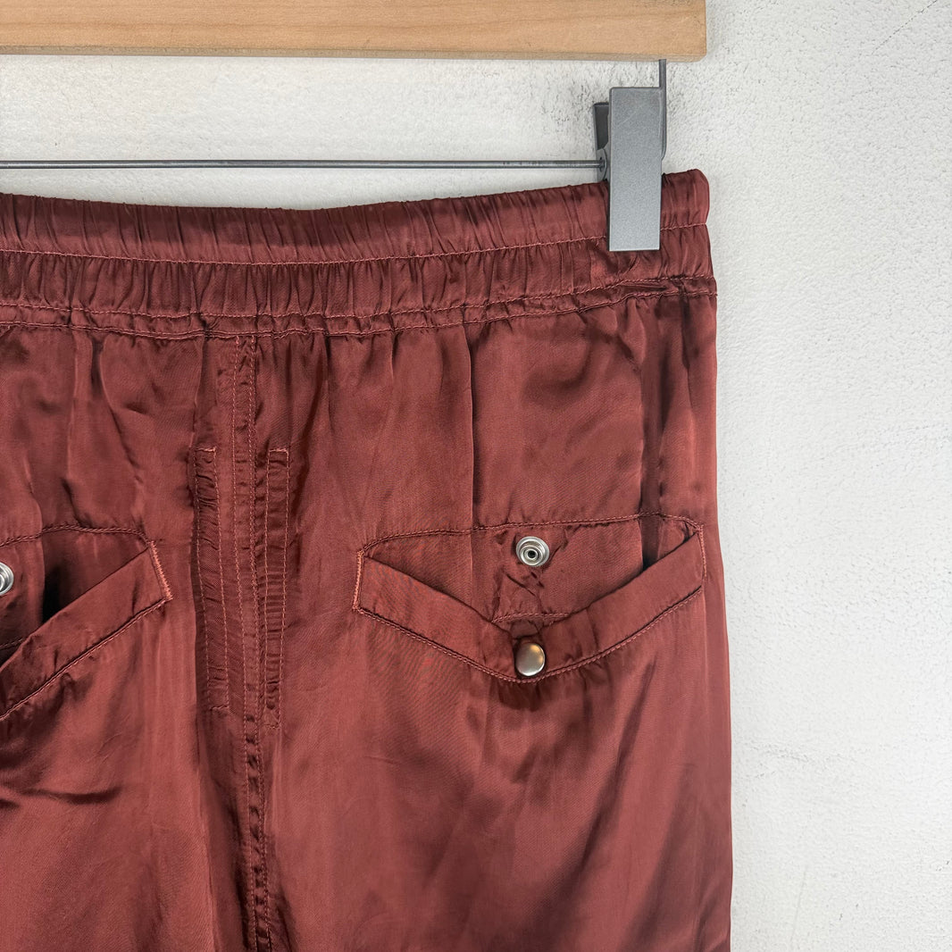 Rick Owens Red Cupro Track Pants