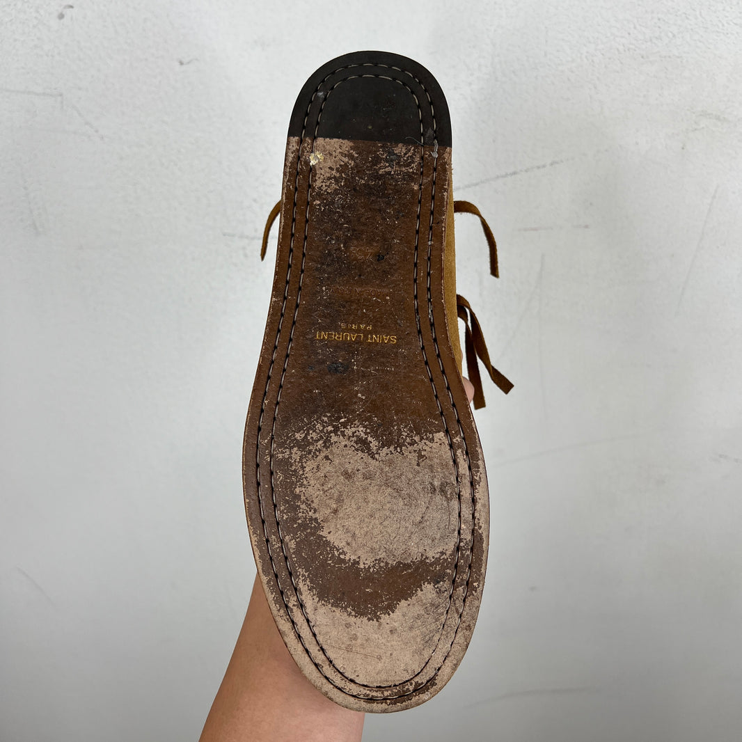 Saint Laurent Suede Concho Moccasin Boots