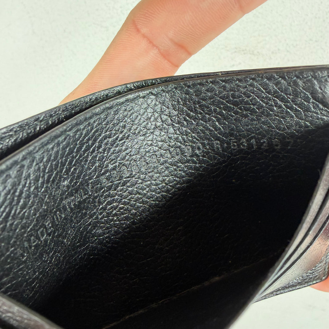 Balenciaga Black Leather Logo Cardholder