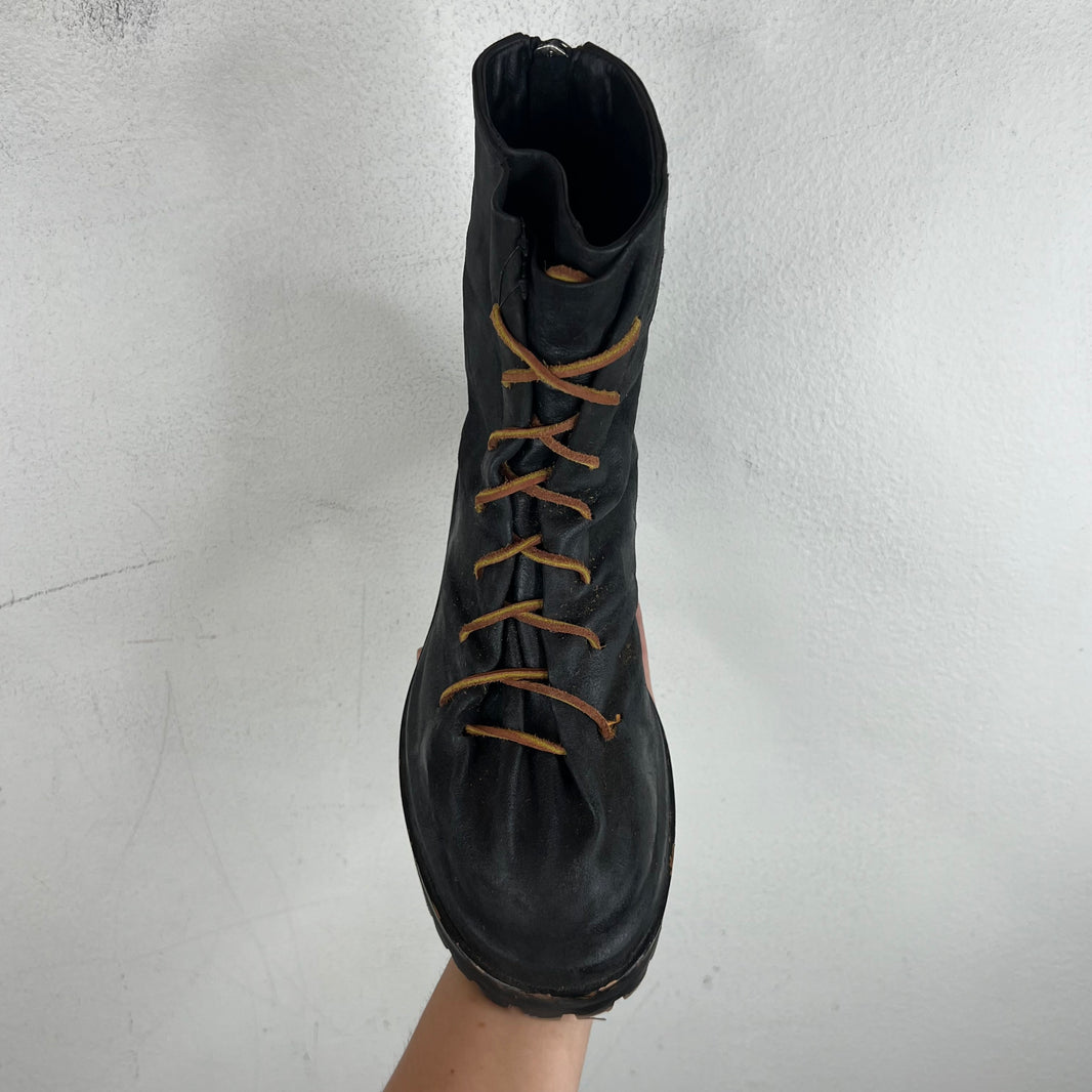 424 Black Laced Marathon Boots