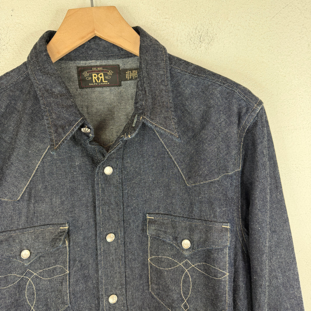 RRL Raw Denim Snap Button LS Shirt