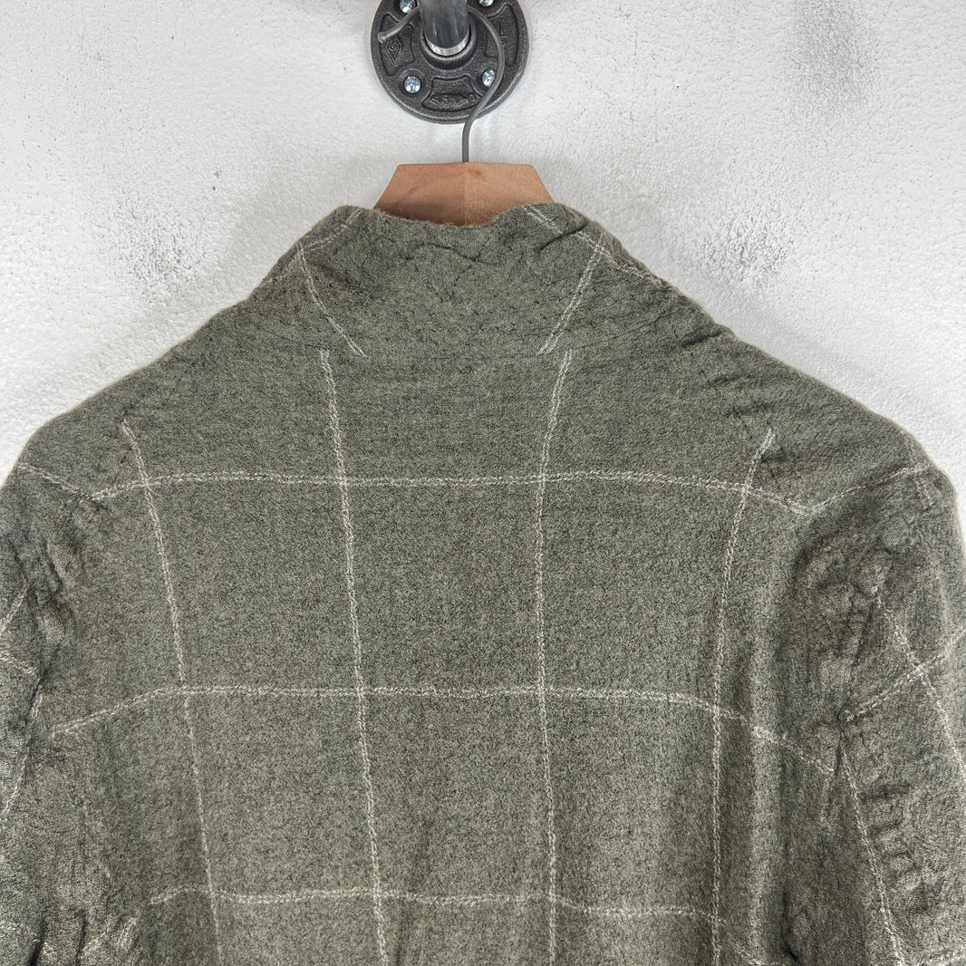 CDG Wool Wrinkled Button Up Long Jacket