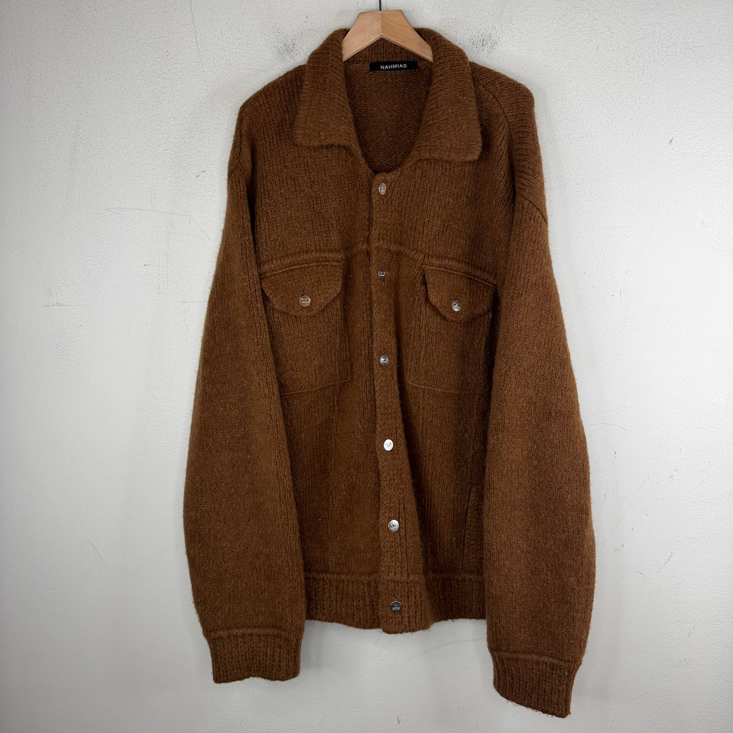 Nahmias Brown Knit Trucker Jacket
