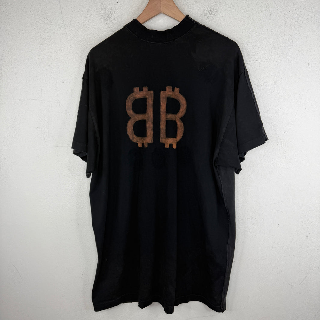 Balenciaga Distressed Paris Moon T-Shirt