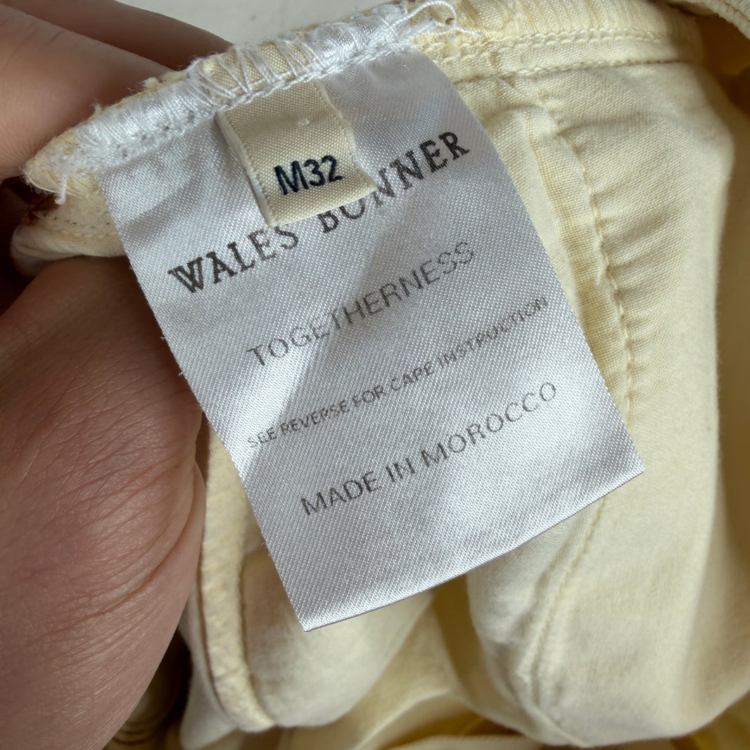 Wales Bonner Cream Contrast Stitch Trousers