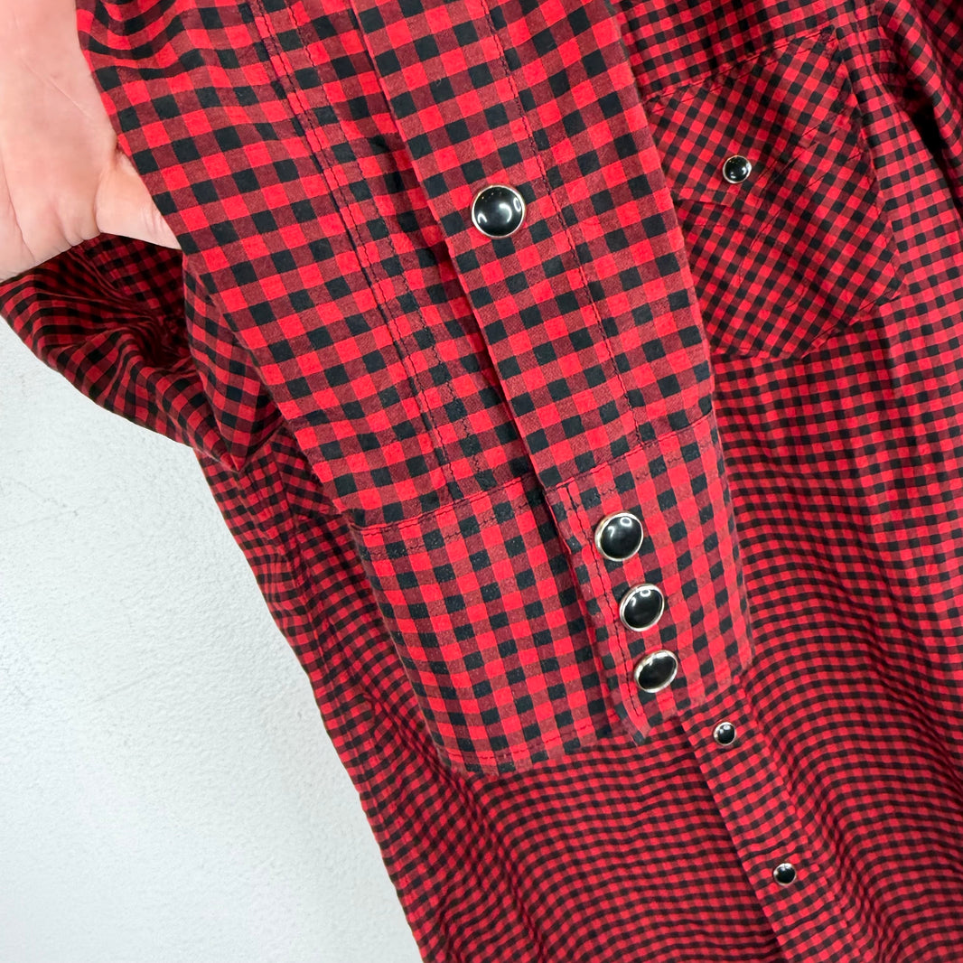 Saint Laurent Red Plaid Western Shirt