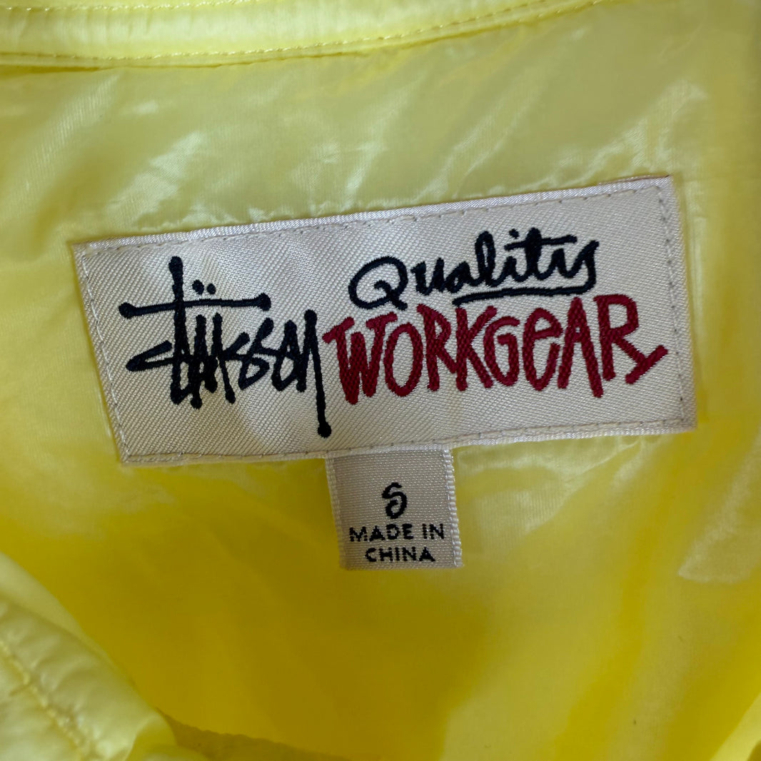 Stussy Yellow Padded Nylon Button Up Chore Jacket